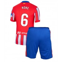 Atletico Madrid Koke #6 Domáci Detský futbalový dres 2024-25 Krátky Rukáv (+ trenírky)